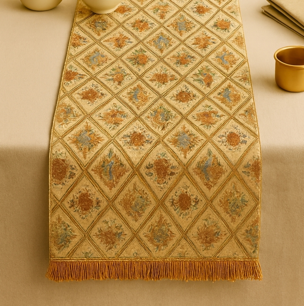 VTG Kawashima Kyoto Japan Silk Brocade Table Runner  100% Silk